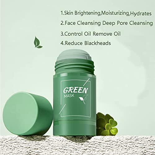 איילינק 2 חבילה ירוק תה טיהור חימר מקל מסכה, ירוק תה ניקוי מסכת חטט מסיר, פנים לחות שמן שליטה עמוק נקי נקבובית