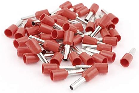 50 יחידות אדום חוט נחושת מלחץ מחבר מבודד טבעת חזוק פין כבל סוף מסופים אוג 14(50 יחידות כבל רוג ' ו קונקטור