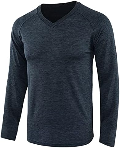 צמרות שרוול ארוך מזדמן של גברים צוואר גדול Vecke Verge Stepshirt בתוספת גודל גודל חולצות שרירים דקיקות סוודר בסיסי