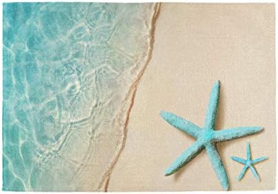 כוכבי ים חוף סטמטים סטמטים של 6 קיץ אוקיינוס ​​שולחן חוף מחצלות ים כחול 12x18 אינץ