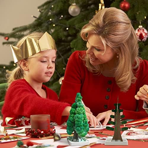 על גידול עץ פורח סט אחד DIY שלוש וחג המולד בעץ 100 מל לחג המולד נייר נייר נייר עץ עץ חג המולד ונורות חג המולד