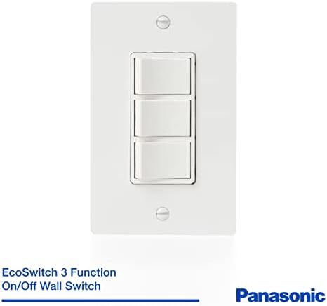 Panasonic FV-WCSW31-W ECOSWITCH 3-פונקציה מתג/כיבוי קיר, לבן
