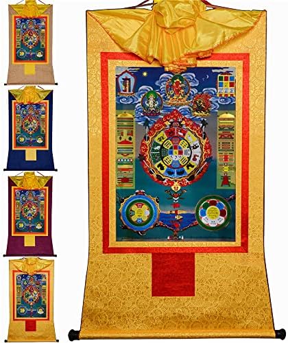 Gandhanra Sipaho Tibetan Thangka Art Art, Buddhist Thangka Brocade, Buddha שטיח עם Scroll