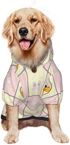 גדול כלב הסווטשרט קיטי-דגים-חתול - כפה-הדפסת בגדים לחיות מחמד סוודר עם כובע רך חתול תלבושת מעיל בינוני
