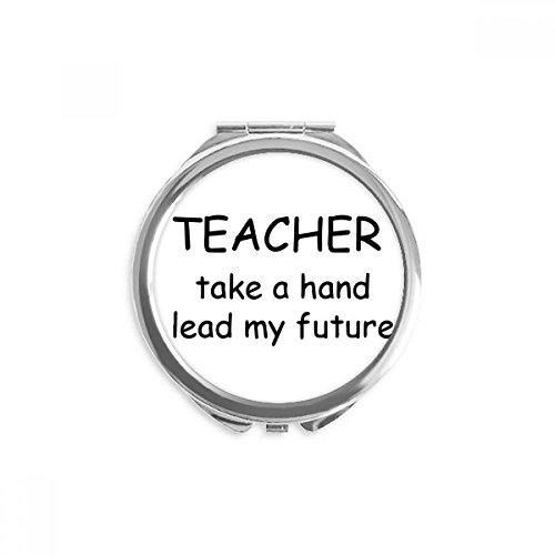 מורה לקחת יד עופרת שלי עתיד יד קומפקטי מראה עגול נייד כיס זכוכית