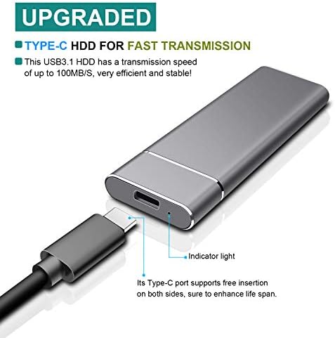 כונן קשיח חיצוני 2TB סוג C USB3.1 למחשב, Mac, Wii U, Xbox