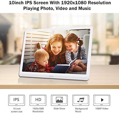 מסגרת תמונה דיגיטלית של אטאטט 10 אינץ 'עם מסך IPS 1920x1080, מסגרת תמונה דיגיטלית עם וידאו 1080p, מוסיקה, מצגת שקופיות,