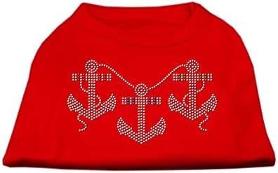 מוצרי חיות מחמד של מיראז 'חולצת עיגון ריינסטון בגודל 12 אינץ' לחיות מחמד, בינוני, אדום