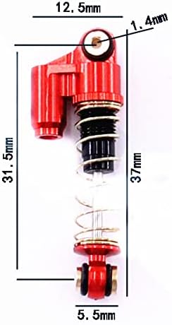 Jkahobby 1/24 צירי SCX24 שדרוג זעזוע מתכת בולם אלומיניום סגסוגת אדום אדום