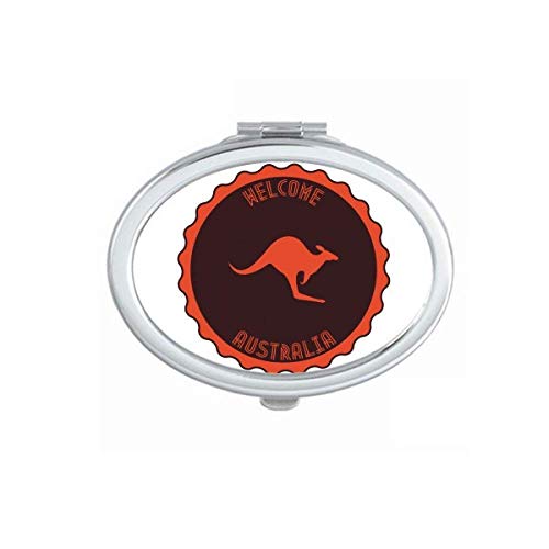 אוסטרליה טעם קנגורו סמל מתאר מראה נייד לקפל יד איפור כפול צד משקפיים