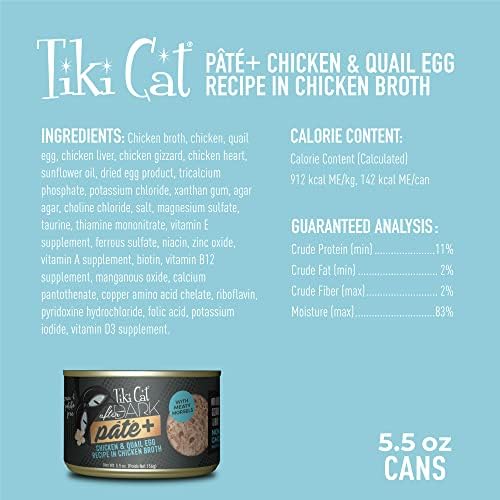 חתול טיקי אחרי פטה כהה+, עוף & מגבר; מתכון ביצת שליו במרק עוף, עם מרק לחות גבוהה עבור הידרציה אופטימלית, מזון לחתולים