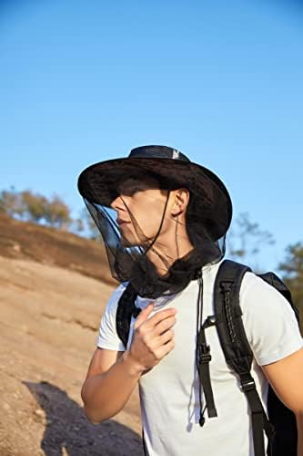 כובע דיג לגברים ונשים, חיצוני UV הגנה מפני השמש כובע שוליים רחב עם כיסוי פנים וצוואר