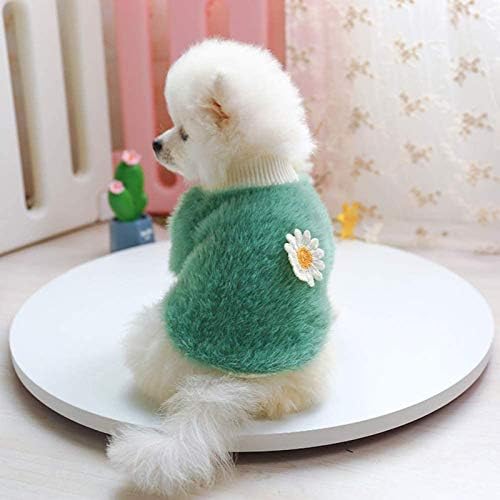 סוודרים של כלבים מסריחים של הונפרד סוודרים לכלבים קטנים בסגנון סוודר פרחי קטיפה לסוודרים עגולים צוואר נערת בגדי חיות