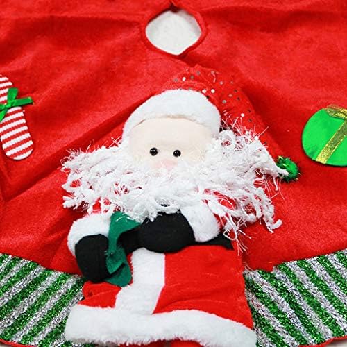 חצאית עץ חג המולד של GBPOY, קישוטים לחג המולד, סינר עץ חג המולד, תלת ממדי, קישוט סנטה קלאוס, 85 סמ חצאית עץ חג המולד אדום