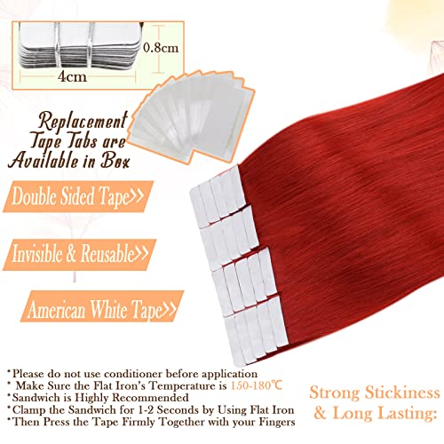 לקנות יחד לחסוך יותר תם קלנוער שתי חבילה קלטת בתוספות שיער אמיתי שיער טבעי טורקיז ו אדום 22+20 אינץ