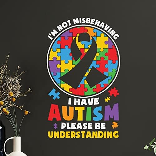 אני יש אוטיזם אנא להיות הבנה קיר מדבקת אוטיזם מודעות מדבקת קיר אוטיסטים תמיכה פאזל חתיכה קיר מדבקות משתלת קיר