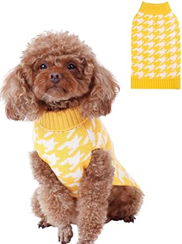 סוודר כלבים של צווארון גולף חמוד לכלבים קטנים כלבים כלבים חיות מחמד בגדי חורף סוודר סוודר בגדי חתול,