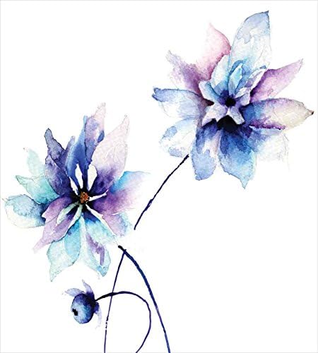 סט כיסוי שמיכת פרחי מים של אמבסון, ערכת צבעי צמחייה ציור צבעי קפיץ רך סגנון רטרו אמנות פרחונית, סט מצעים דקורטיבי