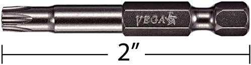 Vega T45 טורקס ביטים. ציון מקצועי ¼ אינץ 'HEX SHANK TORX T-45 S2 פלדה 2 חתיכות אבטחה. 150TT45A-2A