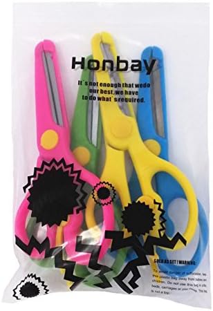 הונביי 4 יחידות יצירות אמנות בטיחות אנטי קמצוץ ילדים מספריים חיתוך כלים נייר קרפט ספקי