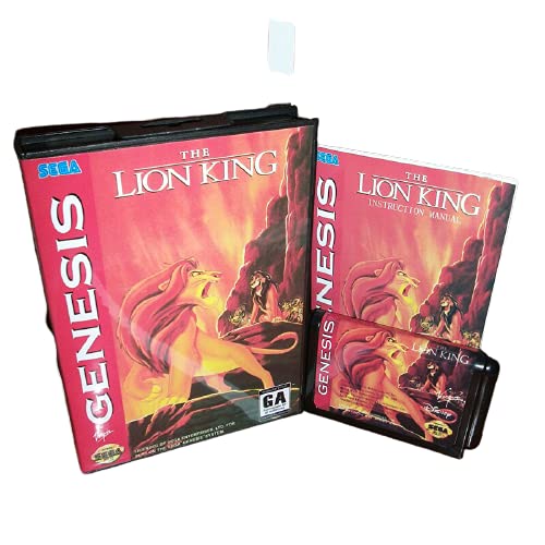 Aditi Lion King Cover עם קופסה ומדריך עבור Sega Megadrive Genesis Console Game Console 16 bit MD