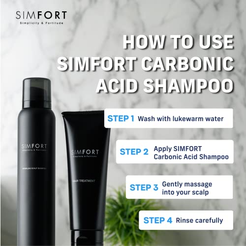 שמפו חומצה פחמנית של סימפור 5.3oz & מרכך 4.2oz מוגדר לגברים ונשים, צמיחת שיער חזקה יותר עבה יותר ומרכיבים טבעיים,
