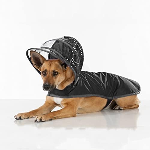 מעיל גשם של כלבים, חלקיקים רפלקטיביים אטומים למים, ז'קט גשם כלב מתכוונן ברדס ברדס, ז'קט גשם קל משקל קפוצ'ונים