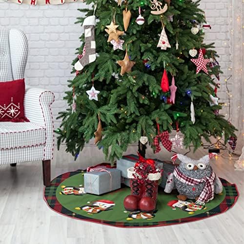 חצאית עץ חג המולד משובצת חג המולד, חצאית קישוטי חג המולד של חג המולד 30 x30 שמח, חצאית עץ גנום לקישוטים למסיבות חג.