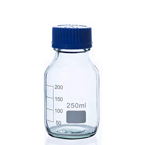 250 מל/8.4oz ריק זכוכית עבה בקבוק מגיב עם כובע בורג כחול מעבדה סוכן כימי בקבוק אחסון נוזלי מיכלי צנצנת סיר