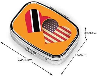 טרינידד טובגו ודגל אמריקאי ריבוע מיני תיבת גלולות תאים לרפואת נסיעות מארגן מארגן גלולת מתכת ניידת