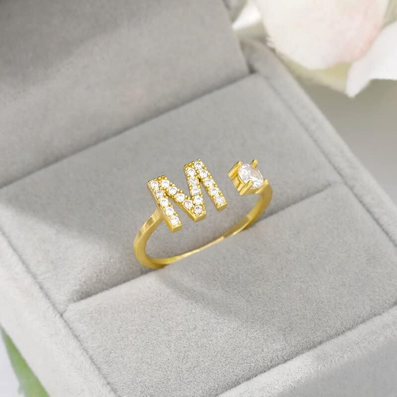 גמישות טבעות ראשוניות לנשים א-ת 26 מכתב טבעת מתכוונן זהב פתיחת טבעת האלפבית נשי תכשיטי עבור גריל-עמ-61715
