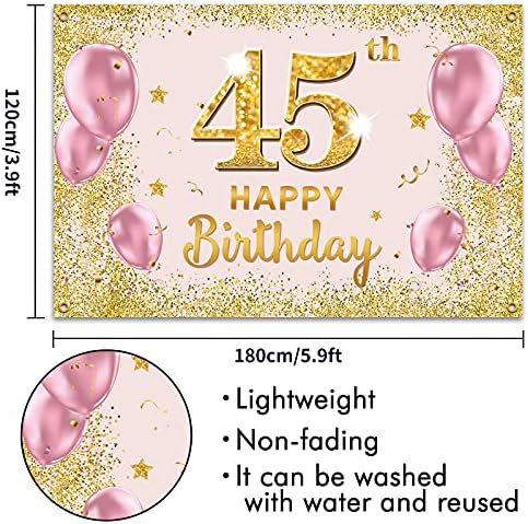 פקבוום באנר רקע יום הולדת 14 שמח-14 אספקת קישוטים למסיבת יום הולדת לילדות-ורוד זהב 3.9 על 5.9 רגל