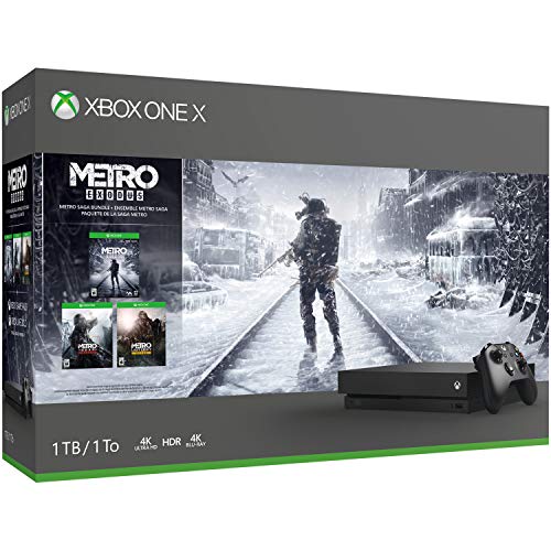 Microsoft Xbox One X Metro Saga צרור: 1 TB Console + 3 משחקי מטרו + בקר אלחוטי עם Xbox Live Live 3 חודשים חברות זהב