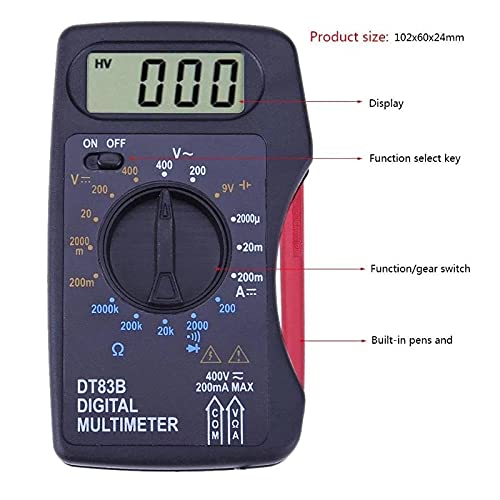 Quul multimeter dt83b כיס מד זרם דיגיטלי Voltmete DC/AC OHM Meter Tester מכשירים חשמליים