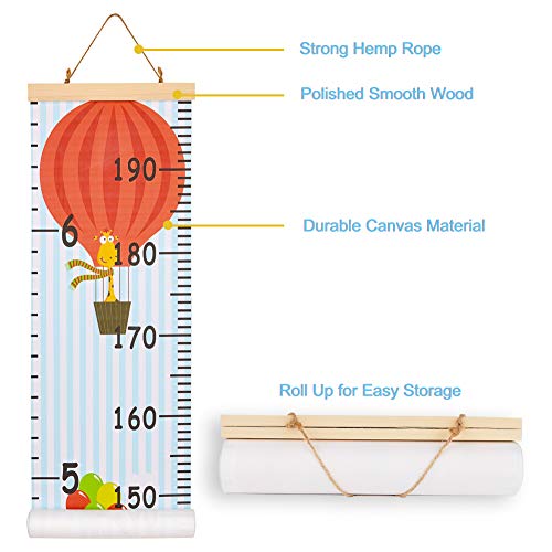 תרשים צמיחת תינוק של ביינו שליט לילדים מסגרת עץ תרשים מדידת גובה 7.9 ב-79 אינץ ' תרשים צמיחת גובה תלוי בד
