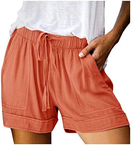 מכנסיים קצרים של חוף קיץ צבעוני בגודל תפיסתי פלוס לנשים בכיסי שרוך מותניים אלסטי