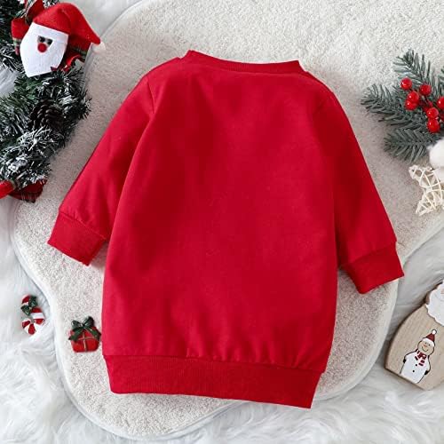 פעוטות בנות בנות חג המולד שרוול ארוך מצוירים סנטה הדפסים סוודר סווטשירט צמרות בגדי תינוקות חורף