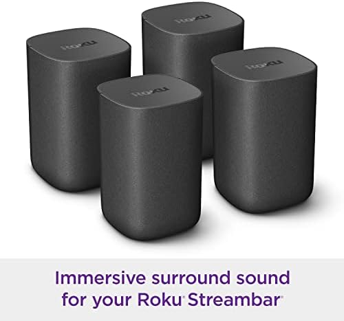 Roku Streambar, 4K/HD/HDR סטרימינג נגן מדיה ואודיו פרימיום, הכל באחד, כולל רוקו קול מרחוק + רוקו רמקולים אלחוטיים