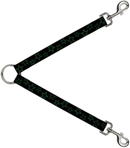 כלב רצועה ספליטר כוכבים מפוזר שחור ירוק 1 רגל ארוך 1 אינץ רחב