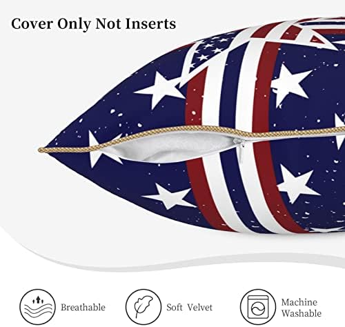 חבילת Myshe של 2 קטיפה דגל אמריקאי ייחודי כרית דקורטיבית כיסוי כיסוי ספה מכונית חדר שינה 18 x 18 -אינץ '45 x 45 סמ