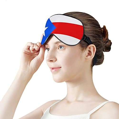 דגל פוארטו ריקו מכסה מסיכת עיניים רכה אפקטיבי הצללה מסכת שינה נוחות עם כיסוי עיניים עם רצועה מתכווננת אלסטית