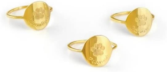 לונגליטר כלב טבעת מותאם אישית הדפסת שרשרת לחיות מחמד טבעת זיכרון של כלב מחמד זיכרון תכשיטי טבעת לחיות מחמד - זהב-12