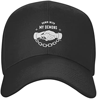 למטה עם השדים שלי כובע בייסבול כובע קיץ ספורט Sunhat כובעים מתכווננים כובעי משאיות שחורות