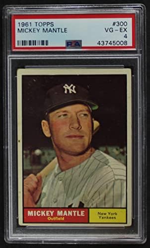 1961 Topps 300 Mickey Mantle New York Yankees PSA PSA 4.00 Yankees