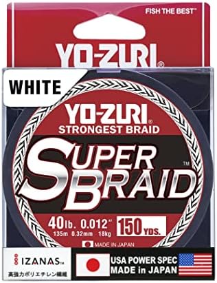 Yo-Zuri YZ-SB-40LB-WH-150YD: Super Braid White 40LB 150YD, לבן