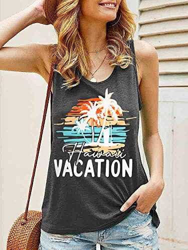 גופיות חוף לנשים קיץ טיז גרפי מצחיק חולצות נופש בהוואי הדפס מכתב הדפס