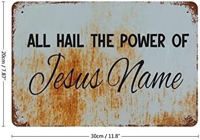 הכל ברד כוחו של ישוע שם קיר אמנות שלטי תנך פסוק מתכת לוחית נוצרית ציטוטים דתיים ישוע שלט מתכת בית דקורטיבי דקורטיבי