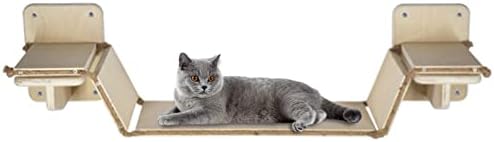 1 מ ' חתול גשר טיפוס מסגרת עץ לחיות מחמד חתול עץ בית מיטת ערסל סיסל חבל גרוד חתול ריהוט חתול צעצוע קיר רכוב
