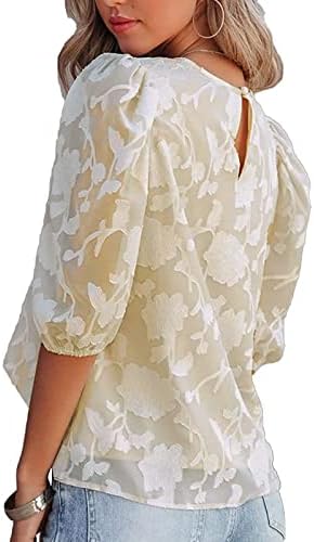 מקרית חולצות לנשים נשים מקרית מוצק צבע כותנה פשתן רקמת עם צווארון קצר שרוול חולצה למעלה