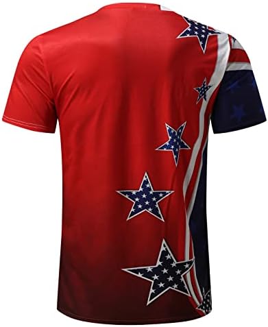 XXBR חולצות שרוול קצר לגברים, דגל אמריקאי הדפס טייז גרפי חולצות פטריוטיות